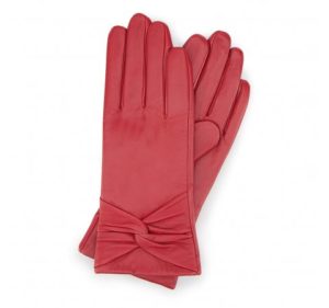 ocieplane czerwone rękawiczki