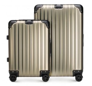 złoty set walizek z kolekcji Aluminium Line