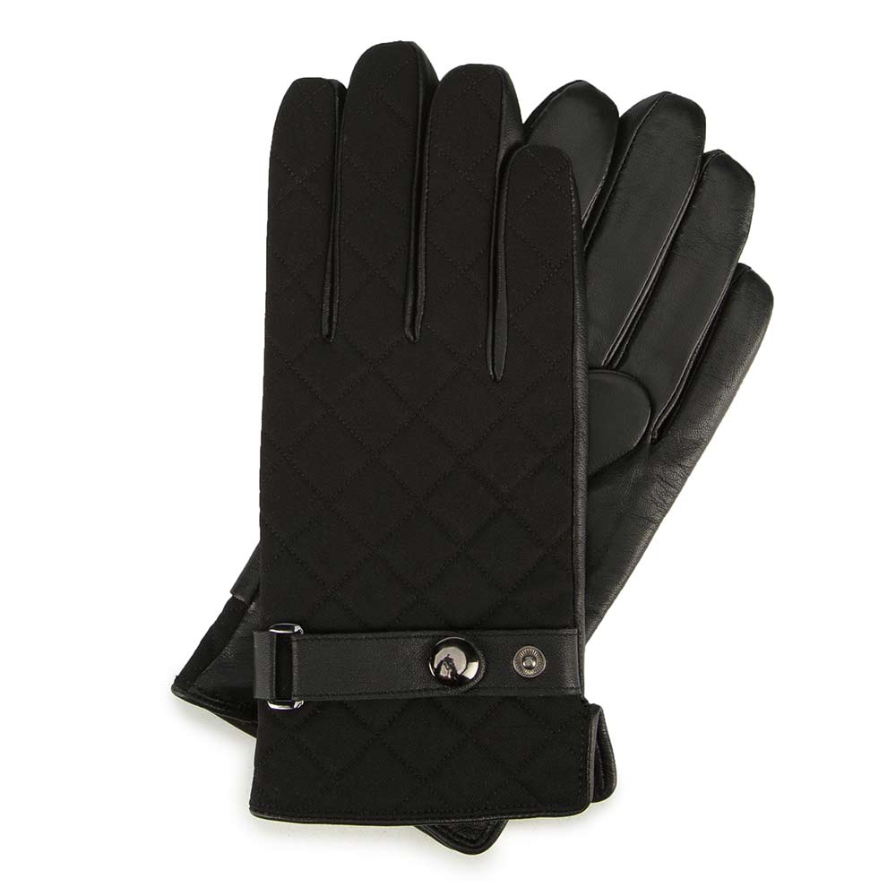 Czarne męskie rękawiczki ocieplane