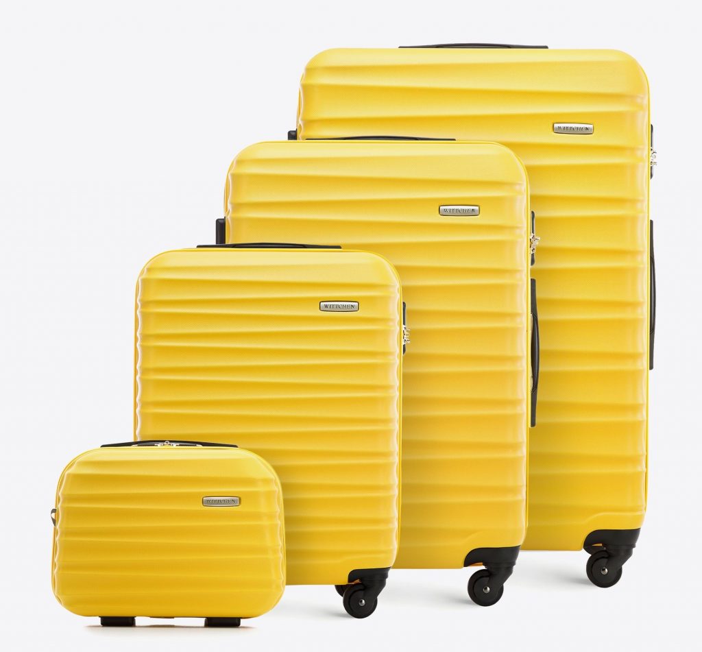 żółte walizki z abs-u